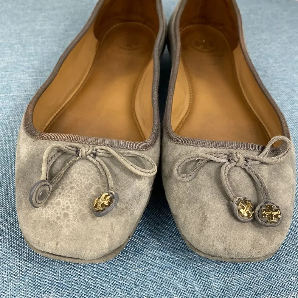 Tory Burch Carbon Grey Laila Suede Driver Ballet